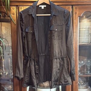 Brown silk Womens top